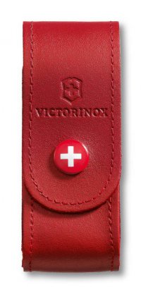 Чехол на ремень VICTORINOX для ножей 91 мм толщиной 2-4 уровня, кожаный, красный - Чехлы