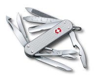 Нож-брелок VICTORINOX Mini Champ Alox, 58 мм, 15 функций, алюминиевая рукоять, серебристый - Карманные 58 мм