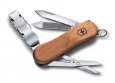 Нож-брелок VICTORINOX NailClip Wood 580, 65 мм, 6 функций, деревянная рукоять