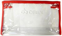 Косметичка DEWAL, полимерный материал, прозрачно-красная 25х8х15 cm - Косметички