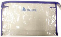 Косметичка DEWAL,полимерный материал, прозрачно-синяя 34х8х22 см - Косметички