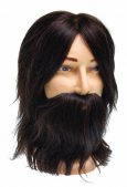 Голова учебная DEWAL муж."шатен", натурал.волосы с усами и бородой 35 см