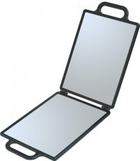 Зеркало заднего вида DEWAL, пластик, черное,складное, с двумя ручками 23х30см - Зеркала