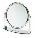 Зеркало настольное DEWAL, пластик, серебристое 18х18,5см