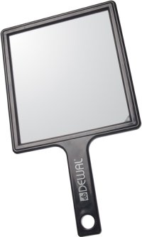 Зеркало заднего вида DEWAL пластик черное с ручкой, 21,5х23,5см - Зеркала