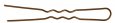Шпильки DEWAL коричневые, волна, тонкие 45 мм, 60 шт/уп, на блистере