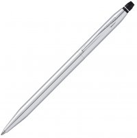 Шариковая ручка Cross Click в блистере, с доп. гелевым стержнем черного цвета. Цвет - серебристый - Шариковые ручки 