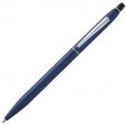 Шариковая ручка Cross Click в блистере, с доп. гелевым стержнем черного цвета. Цвет - матовый синий